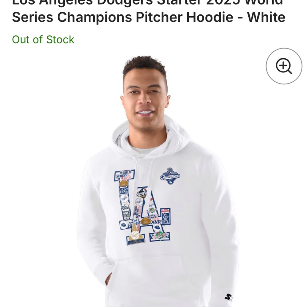 STARTER White Dodgers World Series Hoodie